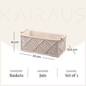 Magnifique ensemble de paniers en jute pour le salon - Product Image 4