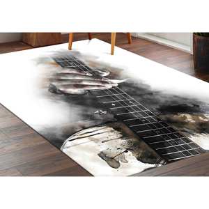 Alfombra de Guitarra en Acuarela: Decoración para Sala de Música, Regalo para Amantes de la Música, Alfombra Suave con Pelo Largo - Product Image 5