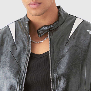 Chaqueta de Invierno de Cuero Genuino para Hombre, Cuello Alto, Estilo 2025, Impermeable y Resistente al Viento, de Alta Calidad y Personalizable - Product Image 5