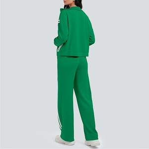 Conjunto Deportivo de Sudadera con Capucha y Pantalones Largos Estampados de Cintura Alta para Mujer, para Yoga y Fitness - Product Image 2