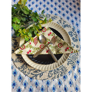 Ensemble de serviettes en coton naturel fait à la main de l'Inde Serviettes jetables imprimées en blocs pour la cuisine, les fêtes d'anniversaire lavables - Product Image 2