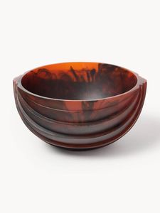 Tazón de Ensalada de Plástico Color Blanco Naranja con Remolino, Acabado Transparente, Hecho a Mano, Libre de BPA, Tazón de Diseño para Decoración del Hogar - Product Image 4