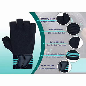 ถุงมือยกน้ำหนักออกกำลังกายสำหรับทุกเพศถุงมือออกกำลังกายครึ่งนิ้วสำหรับฝึกซ้อม - Product Image 6