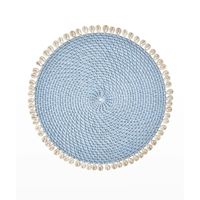 Ensemble coloré de napperon en rotin mélange coquillage gros forme ronde napperon tissé par des artisans du Vietnam