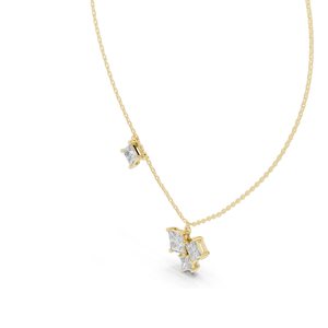 2.55 CT Lab-Created VVS-VS EF CVD Diamond Pendant <b>Necklace</b> Princess Cut Diamonds 18KT Rose, Yellow, White Gold Luxury - Product Image 5