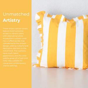 Impression de bloc de main de rayure jaune sur le tissu de coton meilleure housse de coussin imprimée de rayure de bloc de main de qualité - Product Image 2