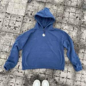 Venta al por mayor 450 Gsm Sunfade recortada Zip-up Sudadera con capucha logotipo personalizado bordado cremallera completa de gran tamaño lavado ácido impresión digital de invierno - Product Image 1