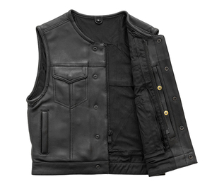 <b>Motorcycle</b> Vest Leather Custom Men's Cowhide Genuine a Grade Leather Motorbike Waistcoat Biker Leather Vest for Men's With OEM - Product Image 3