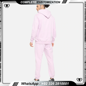 Logo personnalisé grande taille hommes survêtement couleur unie 100% coton respirant hommes survêtement à vendre - Product Image 3