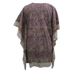Túnica Kaftan 100% Algodón para Mujer, Estampado Floral, Estilo Hippie, para Usar como Cubre Traje de Baño - Product Image 3