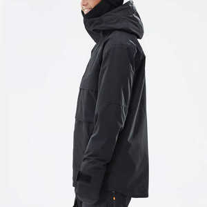 Anarok Chaqueta de esquí negra con capucha de snowboard Impermeable Transpirable Bolsillos con cremallera Monos para hombres y mujeres - Product Image 2
