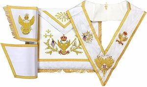 Conjunto de rito escocés de 33 grados-WINGS UP Conjunto de banderas de todos los países Arco real Delantal vestido completo con respaldo azul Servicio OEM - Product Image 4