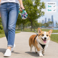 Laisse Rétractable Personnalisée pour Chien et Chat, Automatique, 3m 5m, Durable, Frein à un Bouton, pour Chiens de Petite et Moyenne Taille