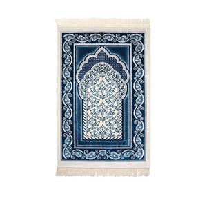 High Quality Custom Design Wool/Silk Muslim <b>Prayer</b> Rugs Plain Style Washable Anti-Slip Hand-Knotted Flat-Pile Home Car Travel - Product Image 4
