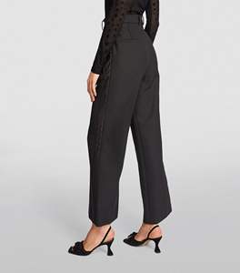 Ropa de calle para mujer, ropa personalizada de algodón a la moda, pierna ancha, Color gris, liso, en blanco, Pantalones rectos para mujer - Product Image 6