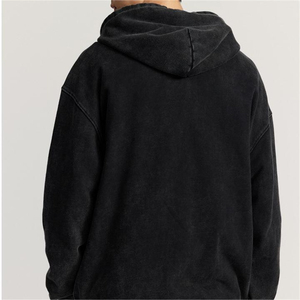 Sweat à capuche surdimensionné à fermeture éclair intégrale en coton lourd, lavage à l'acide, sur mesure pour hommes, streetwear, OEM ODM, usine, étiquette privée, approvisionnement 2026 - Product Image 4