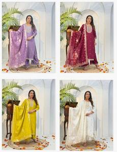 Vetican Kurti Plazzo Banarasi Dupatta para ropa informal y de fiesta tela de lujo estilo elegante que absorbe la humedad y secado rápido - Product Image 5