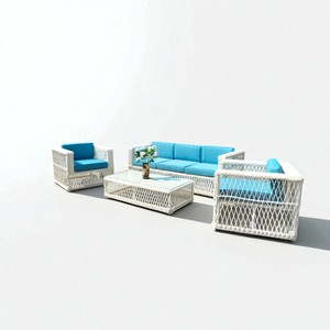 Meubles de patio extérieur durables en PRSF-121 de rotin poly sièges de loisirs en forme de lune pour le remplissage de mousse d'atelier de villa de salon - Product Image 4