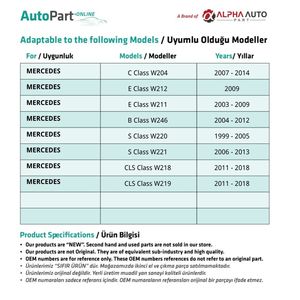 ปลายท่อระบายอากาศอะไหล่ที่ใช้ร่วมกันได้กับเมอร์เซเดส สำหรับรถยนต์รุ่น CLS Class W218 W219 - Product Image 2