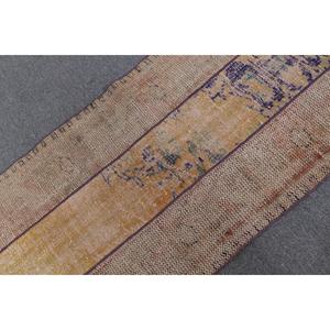 Petit tapis turc 2,2x3,9 pieds (68x120 cm), tapis vintage marron à motifs de plantes et d'arbres - Product Image 4