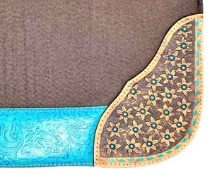 Western Saddle <b>Felt</b> <b>Pad</b> with Counture Shape with Leather Patch and Australian Tack American Tack Equine Products - Product Image 6