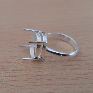 Sertissage ouvert en forme de coupe ovale pour bague sans pierre précieuse, 7-30 mm, vente chaude, bijoux fins - Product Image 3