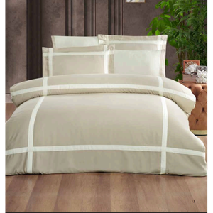 Parure de lit de luxe 6 pièces King Size en satin de coton, housse de couette XL, drap-housse, taies d'oreiller, technique de couture solide pour la maison - Product Image 5