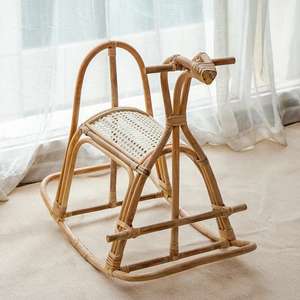 Recién llegado, mecedora de juguete para niños en forma de caballo hecha de ratán, muebles de habitación para niños para parques recreativos - Product Image 3