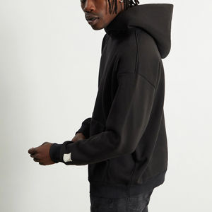 Sudadera con capucha Unisex de algodón 100% personalizada sin cuerda peso pesado gota hombro de gran tamaño 350 Gsm polar otoño Vintage estampado sólido hombres - Product Image 1