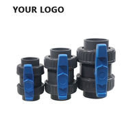 Vanne à boisseau sphérique double union en plastique SWD pvc de haute qualité DIN/prise ANSI/filetée personnalisée pour l'irrigation