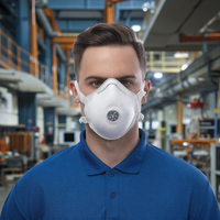 Haute qualité FFP3 respirateur jetable demi-masque complet PU coussinet de nez et soupape d'expiration EN149 poussière Standard usine en gros