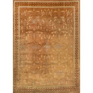 Aalam Beige <b>Brown</b> Hand Knotted <b>Wool</b> Rugs Pae-5418 Floral Abstract Living Carpet for Home for Hallway Rectangle Puzzle Entryway - Product Image 1