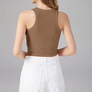 Camiseta Corta Informal Ligera para Mujer, Tejido Elástico de Punto, Absorbe la Humedad, Transpirable, Cuello Redondo, Poliéster y Elastano en la Parte Delantera - Product Image 3