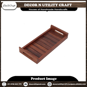 ถาดเสิร์ฟไม้ทรงรีเคลือบเงาอย่างดีสำหรับใช้ในครัว - Product Image 4