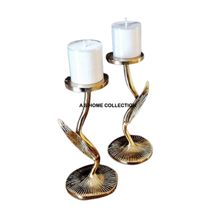 Bougeoirs de luxe dorés Bougeoirs décoratifs en métal faits à la main Design unique Restaurant et hôtel Bougeoir de fête de mariage - Product Image 6