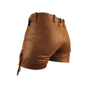 <b>Women</b> High Waisted Pu Leather Shorts With Side Pockets Custom OEM Solid Color Men PU Leather Shorts for Casual - Product Image 4