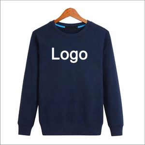 Sweat-shirt en molleton 100 % coton personnalisé pour homme, avec logo brodé sur le devant, col rond, pull-over, écologique et respirant, vente en gros - Product Image 1