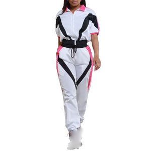 Conjunto de chándal de nailon cortavientos para mujer, conjunto de 2 piezas, forro de malla ligero, chándales transpirables impermeables, conjunto de 2 piezas - Product Image 4