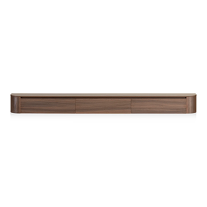 Modern Floating TV <b>Stand</b> Curved Edge Wall Mounted Wooden Media Console Walnut Entertainment Center - Product Image 6