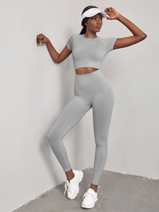 High Quality Women <b>Yoga</b> <b>Set</b> 2 Piece Gym Workout Outfit Custom Colors Fitness Activewear <b>Set</b> - Product Image 6