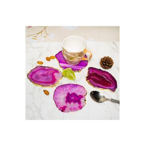 Hot Selling Tableware Accessories Agate <b>Coaster</b> With <b>Gold</b> Electroplated Agate Slice at Wholesale Price with Premium Quality - Product Image 5