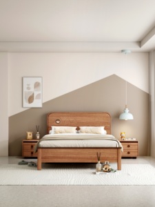 Cama de Madera Maciza Vintage, Juego de Dormitorio de Lujo - Product Image 1