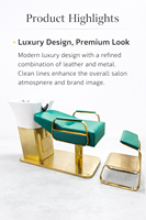 Fauteuil de lavage professionnel de luxe pour salon de coiffure avec bac en céramique, design ergonomique pour usage en institut de beauté et spa