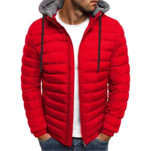 Chaqueta acolchada ajustada a prueba de viento de lona con cremallera y capucha cálida de invierno para hombre 2024 de talla grande estilo callejero - Product Image 5