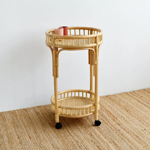 Best Price Wholesale Handwoven Rattan Bar Cart - Elegant Drink Serving <b>Trolley</b> for <b>Hotels</b> & Restaurants - Product Image 5