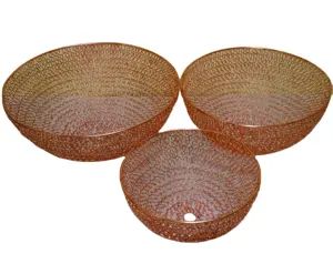Panier à fruits en fil d'or, Support de carte, décor de ferme, organisateur d'aliments, panier de légumes pour placards de cuisine - Product Image 1