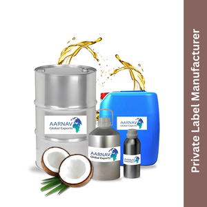 Aceite portador de coco fraccionado certificado GMP prensado en frío orgánico puro 100% para el cuidado del cabello masaje relajante a granel al por mayor - Product Image 1