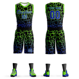 Conjunto de Uniforme de Baloncesto Sublimado Personalizado, Transpirable, con Estampado de Leopardo, Absorbe la Humedad, 180g Poliéster, Camiseta sin Mangas con Cuello en V, Unisex para Adultos - Product Image 3