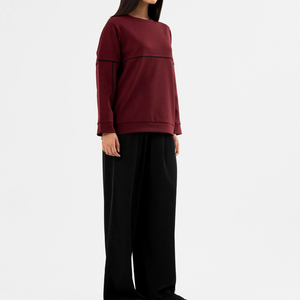 เสื้อสเวตเชิ้ตผ้าฟลีซปักลายตามสั่งสำหรับผู้หญิง สไตล์ลำลอง พิมพ์ลายนูน ผ้าฝ้ายทรงโอเวอร์ไซส์ คอกลม - Product Image 3