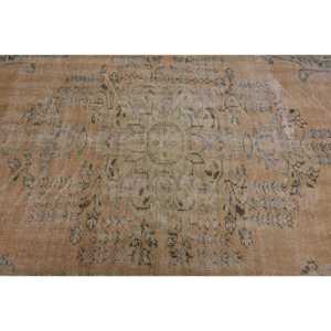 Vintage 4.2x8.6 ft Rug, Area Turkish Rug, <b>Brown</b> Blue Persian <b>Wool</b> Rug - Product Image 5